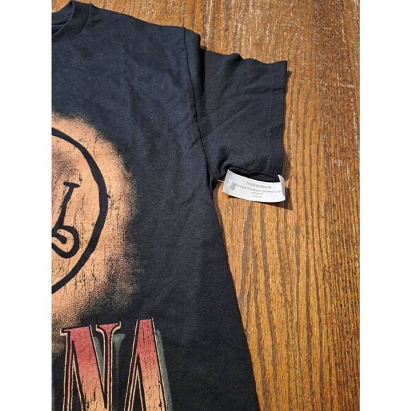 New Nirvana Smiley T-Shirt Small NWT 2025 Retro Band Tee Black Red Cotton - Picture 3 of 4